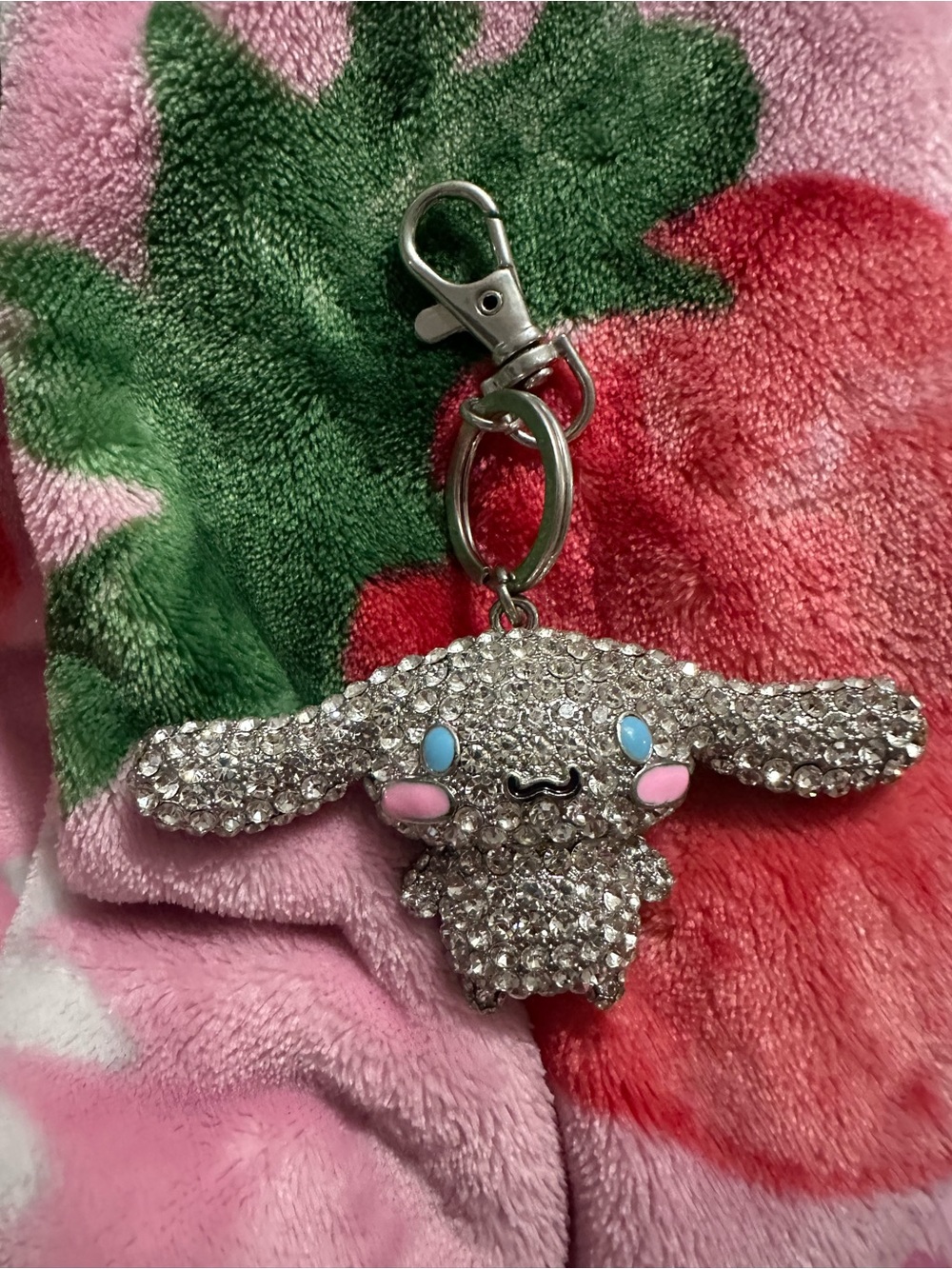 Sanrio Cinnamoroll Crystal Keychain - Pink & Blue Accents